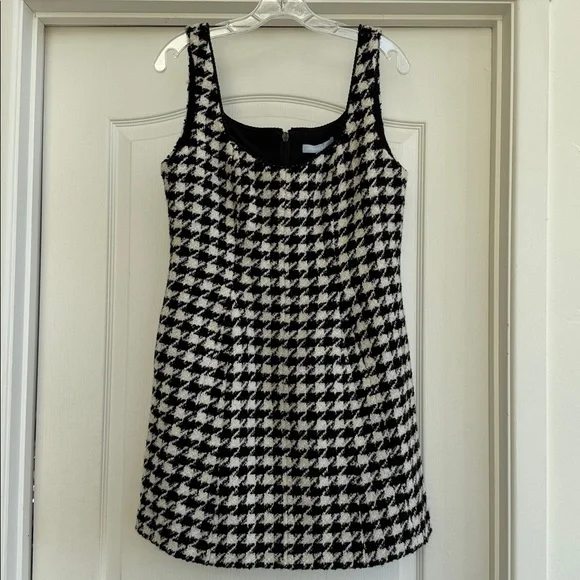ANTONIO MELANI MACY DRESS WOOL BLEND SHEATH SLEEVELESS HOUNDSTOOTH SIZE 8 US - Picture 4 of 11
